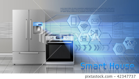 Smart house vector concept background 42347737