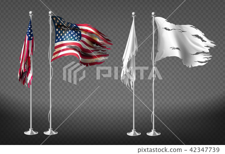 Vector realistic clipart with damaged dirty flags Vector realistic clipart with damaged dirty flags 42347739