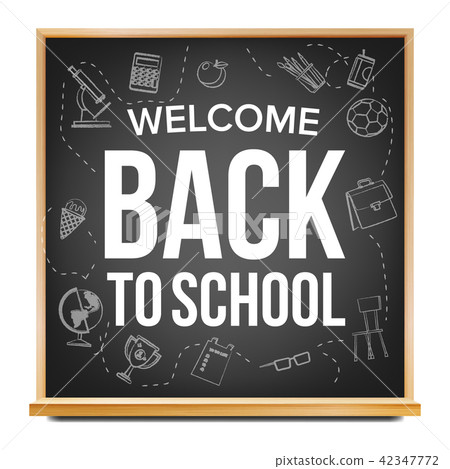 Back To School Banner Design Vector. Classroom Blackboard. Black. Doodle Icons. Sale Flyer. Retail Back To School Banner Design Vector. Classroom Blackboard. Black. Doodle Icons. Sale Flyer. Retail 42347772