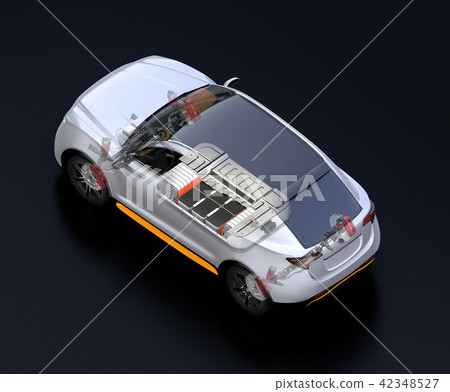 Image of electric SUV that can see parts such as drive unit and battery pack Image of electric SUV that can see parts such as drive unit and battery pack 42348527