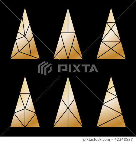 Set of graphic stylized Christmas trees 42348587