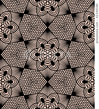 Seamless lace pattern on pink background 42348590