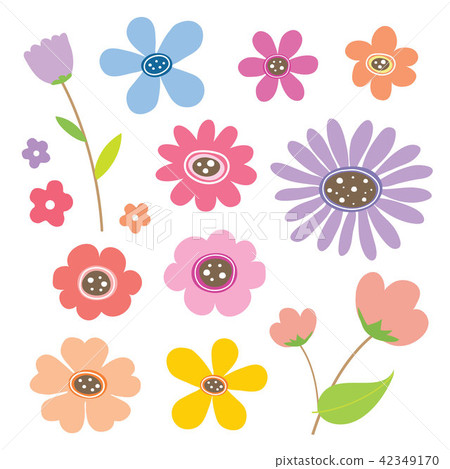 Flower Cartoon Cute Color Vector Flower Cartoon Cute Color Vector 42349170
