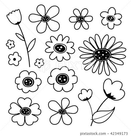 Flower Cartoon Cute Color Vector Flower Cartoon Cute Color Vector 42349173