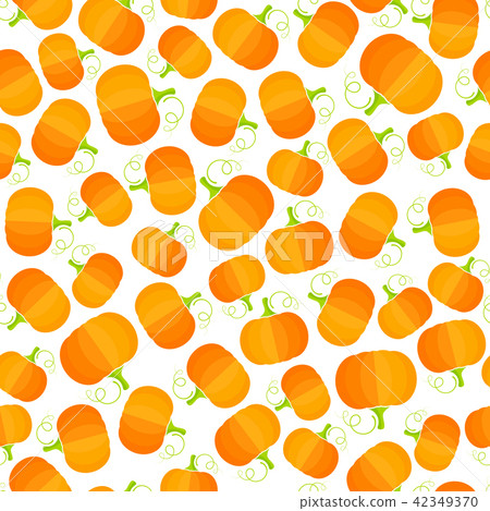Orange pumpkin fresh vegetable seamless pattern 42349370