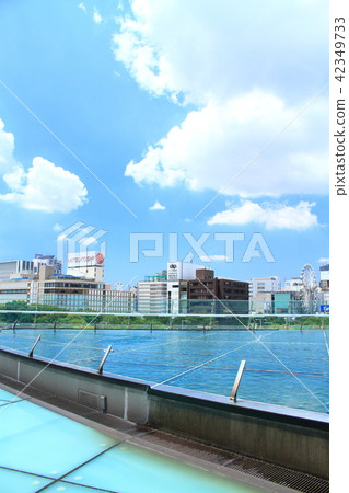 夏天名古屋市都市風景 42349733