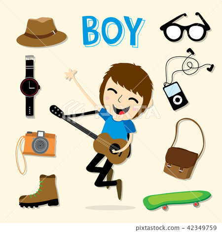 Boy Smart Cartoon Vector 42349759