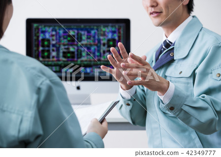 Construction Building Real Estate CAD Drawing Business Personal Computer Office Businessman Men Construction Building Real Estate CAD Drawing Business Personal Computer Office Businessman Men 42349777
