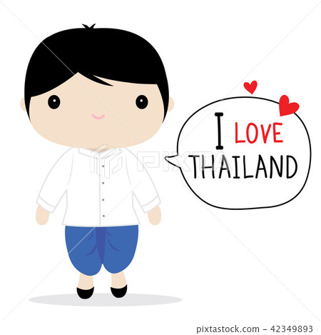 Thailand Men National Dress Cartoon Vector Thailand Men National Dress Cartoon Vector 42349893