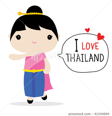 Thailand Women National Dress Cartoon Vector Thailand Women National Dress Cartoon Vector 42349894