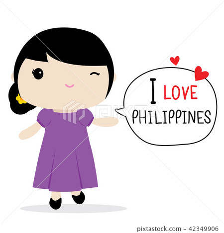 Philippines Women National Dress Cartoon Vector Philippines Women National Dress Cartoon Vector 42349906