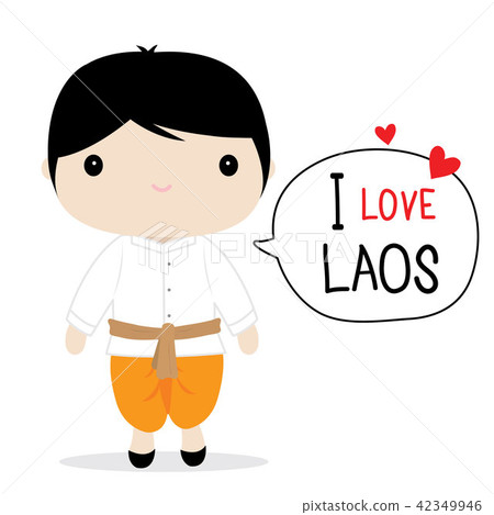 Laos Men National Dress Cartoon Vector Laos Men National Dress Cartoon Vector 42349946