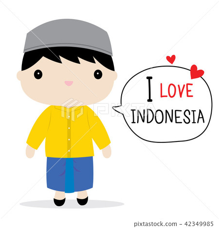 Indonesia Men National Dress Cartoon Vector Indonesia Men National Dress Cartoon Vector 42349985
