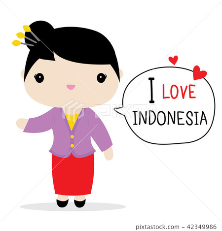 Indonesia Women National Dress Cartoon Vector Indonesia Women National Dress Cartoon Vector 42349986