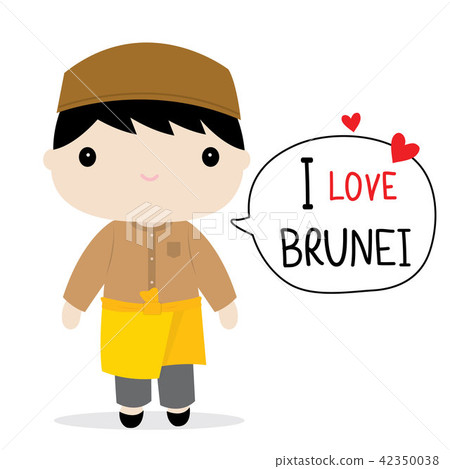 Brunei Men National Dress Cartoon Vector Brunei Men National Dress Cartoon Vector 42350038