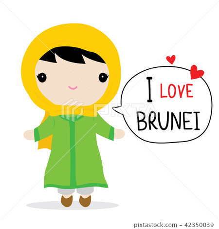 Brunei Women National Dress Cartoon Vector Brunei Women National Dress Cartoon Vector 42350039
