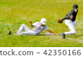 Soft blurred background with baseball players 42350166