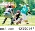 Soft blurred background with baseball players 42350167