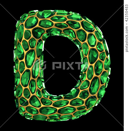 3D Diamond letter D on black isolated 3D Diamond letter D on black isolated 42350483