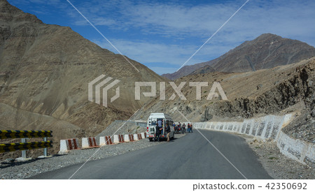 Mountain road in Ladakh, India Mountain road in Ladakh, India 42350692