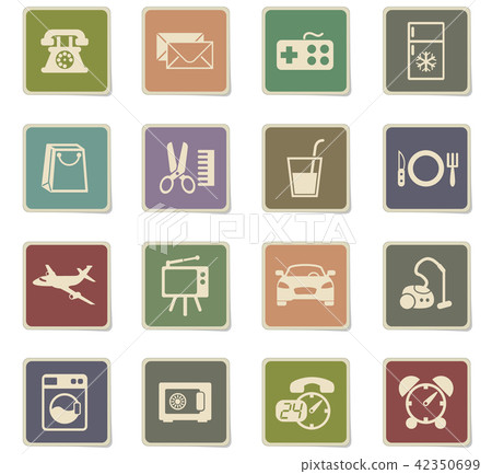 hotel room service icon set hotel room service icon set 42350699