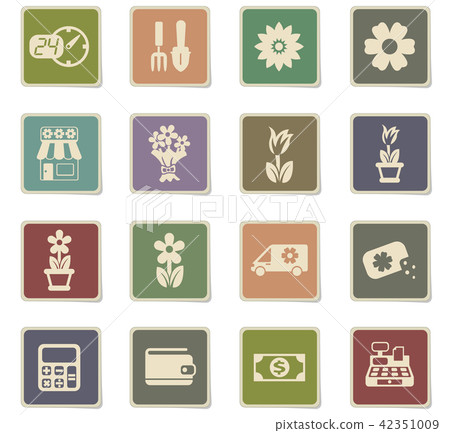 flower shop icon set flower shop icon set 42351009