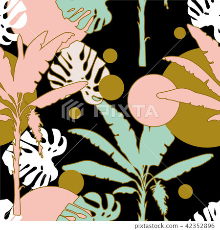Seamless hand drawn botanical exotic vector  42352896