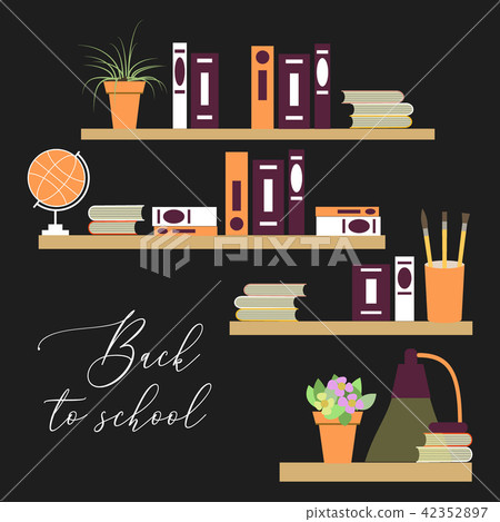 Back to school vector background with books, Back to school vector background with books, 42352897