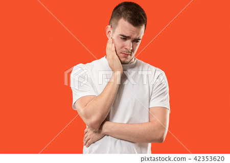 Young man is having toothache. 42353620