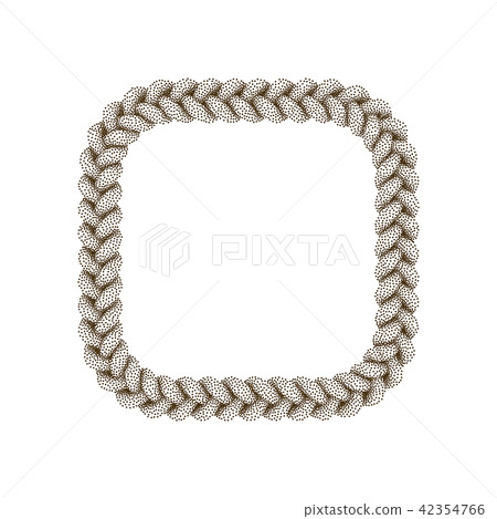 Braided frame in form of square. Isolated on white Braided frame in form of square. Isolated on white 42354766