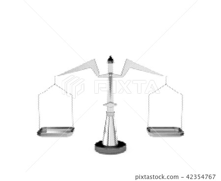 Scales in form of abstract bird. Isolated on white Scales in form of abstract bird. Isolated on white 42354767