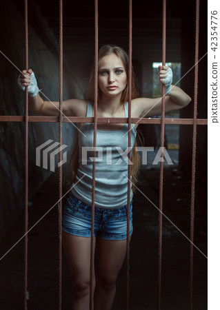 Young female fighter. Young female fighter. 42354776