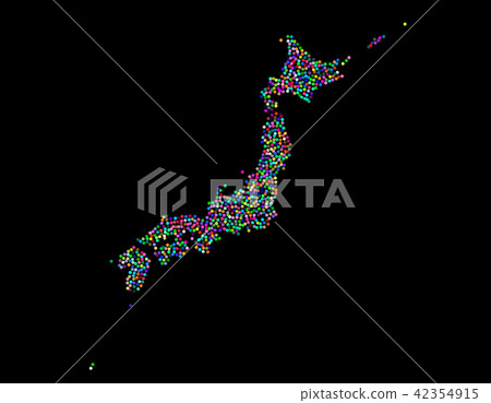 Japan map. Isolated on black background. Vector Japan map. Isolated on black background. Vector 42354915