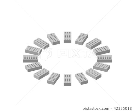 Circle of bricks. Isolated on white background. Circle of bricks. Isolated on white background. 42355018