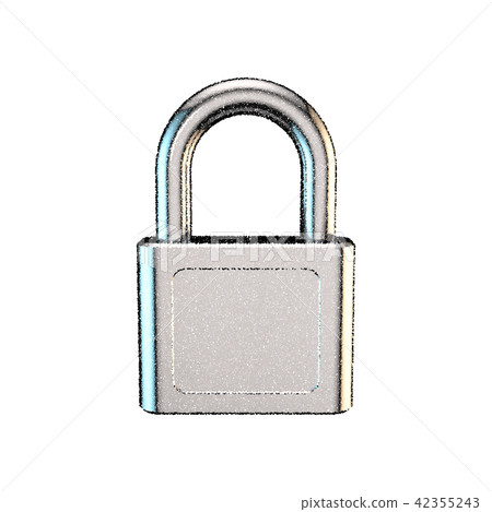 Closed padlock. Isolated on white background. 42355243
