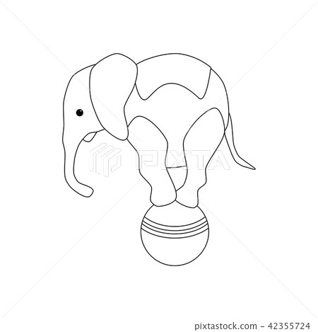 图库插图 elephant on the ball circus