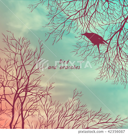 Crows and tree banner 42356087