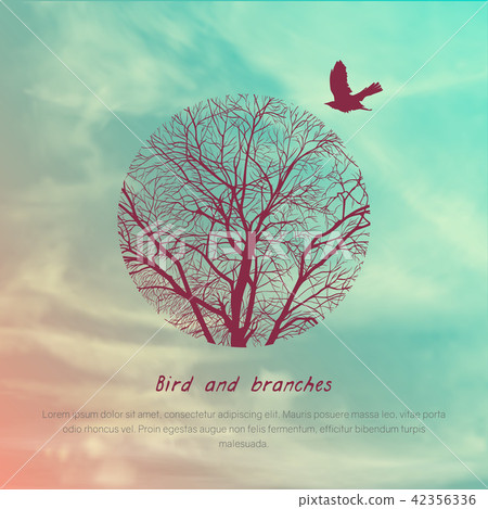 Crows and tree banner Crows and tree banner 42356336