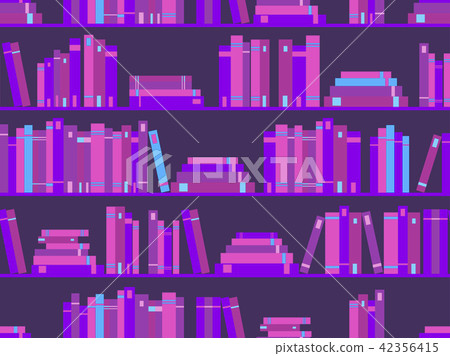 Seamless pattern with books, library bookshelf - Stock Illustration ...
