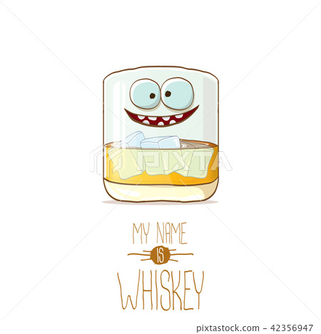 vector funny whiskey glass character isolated on white background. My name is whiskey vector concept vector funny whiskey glass character isolated on white background. My name is whiskey vector concept 42356947