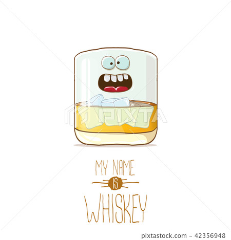 vector funny whiskey glass character isolated on white background. My name is whiskey vector concept vector funny whiskey glass character isolated on white background. My name is whiskey vector concept 42356948