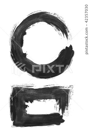 Grunge circle and rectangular post stamps set  42357030