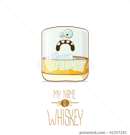 vector funny whiskey glass character isolated on white background. My name is whiskey vector concept vector funny whiskey glass character isolated on white background. My name is whiskey vector concept 42357281