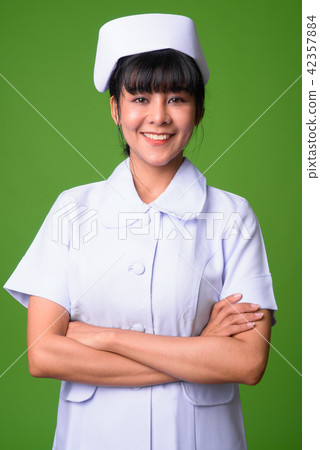 Young beautiful Asian woman nurse Young beautiful Asian woman nurse 42357884