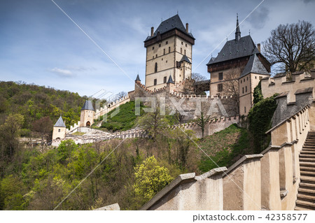 Castle in Karlstejn village, Czech Republic 42358577