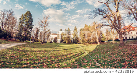 Topolcianky castle with park in autumn, Slovakia 42358819