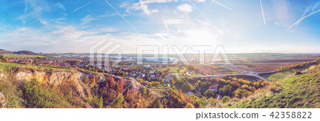 Drazovce and industrial park Nitra in sunset 42358822