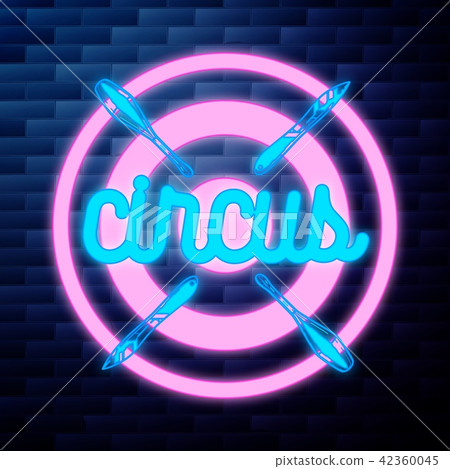 Vintage circus emblem glowing neon Vintage circus emblem glowing neon 42360045