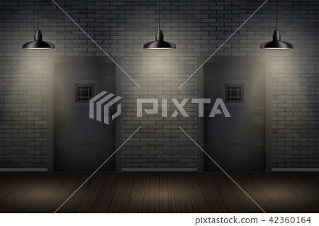 Dark brick wall and prison or interior Dark brick wall and prison or interior 42360164