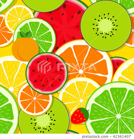 Mixed fruit Seamless Pattern background Vector Illustration 42361407